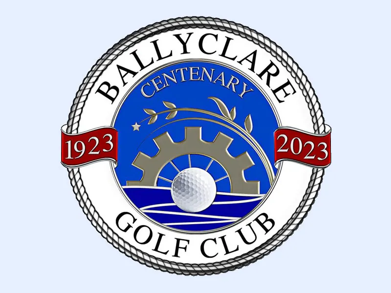 Ballyclare Golf Club centenary crest marking 1923 to 2023