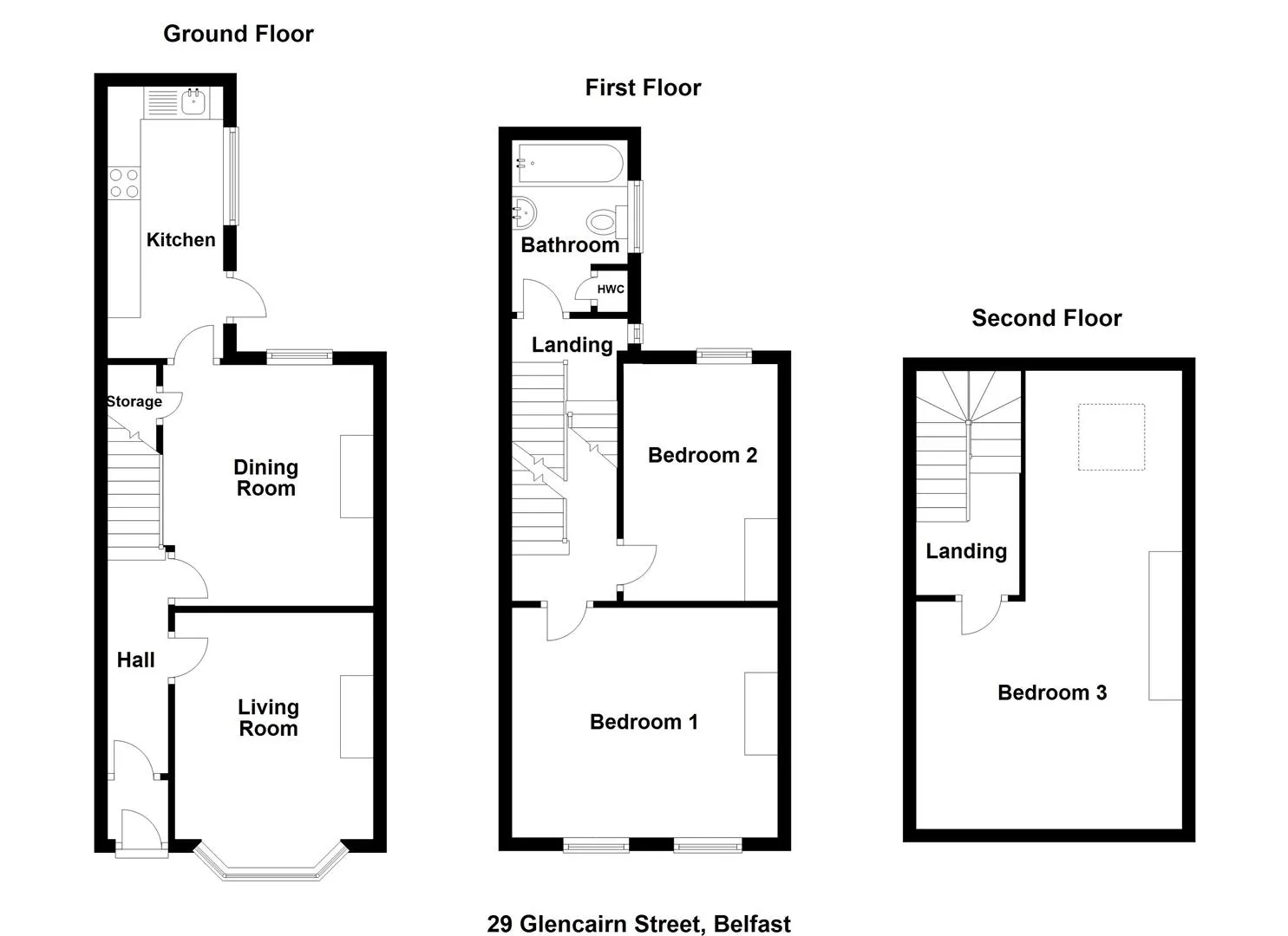 Floorplan of 29 Glencairn Street, Belfast, BT13 3LT