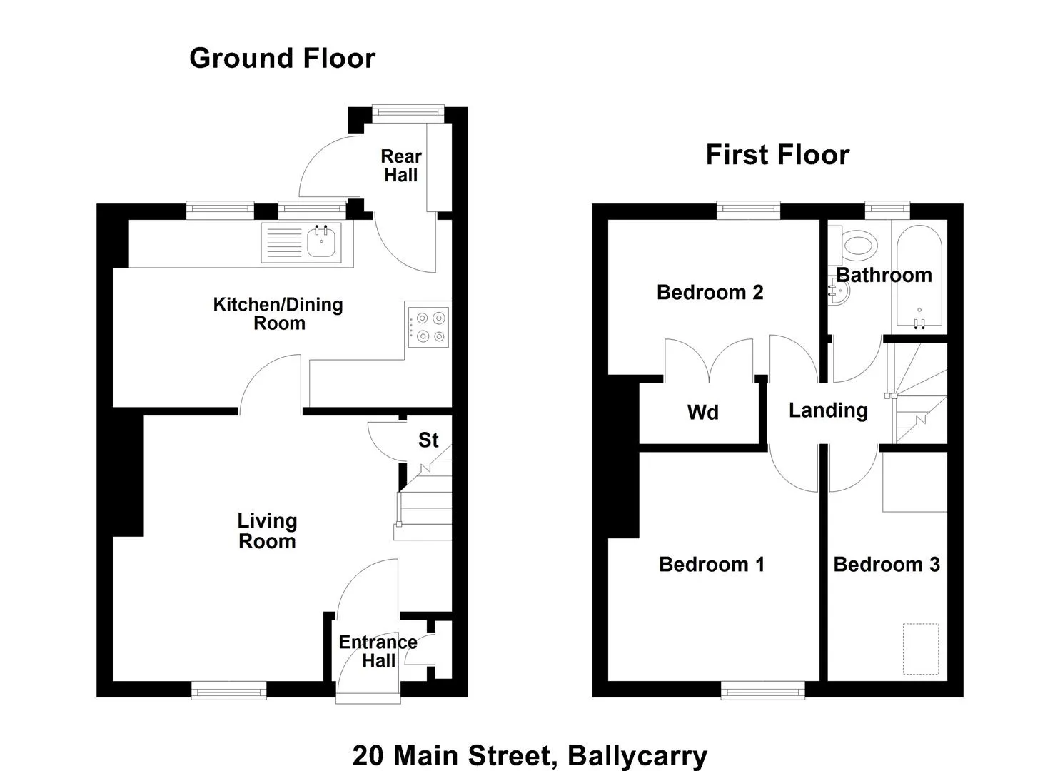Floorplan of 20 Main Street, Ballycarry, BT38 9HG